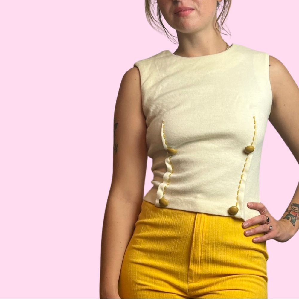 Vintage cream knit top